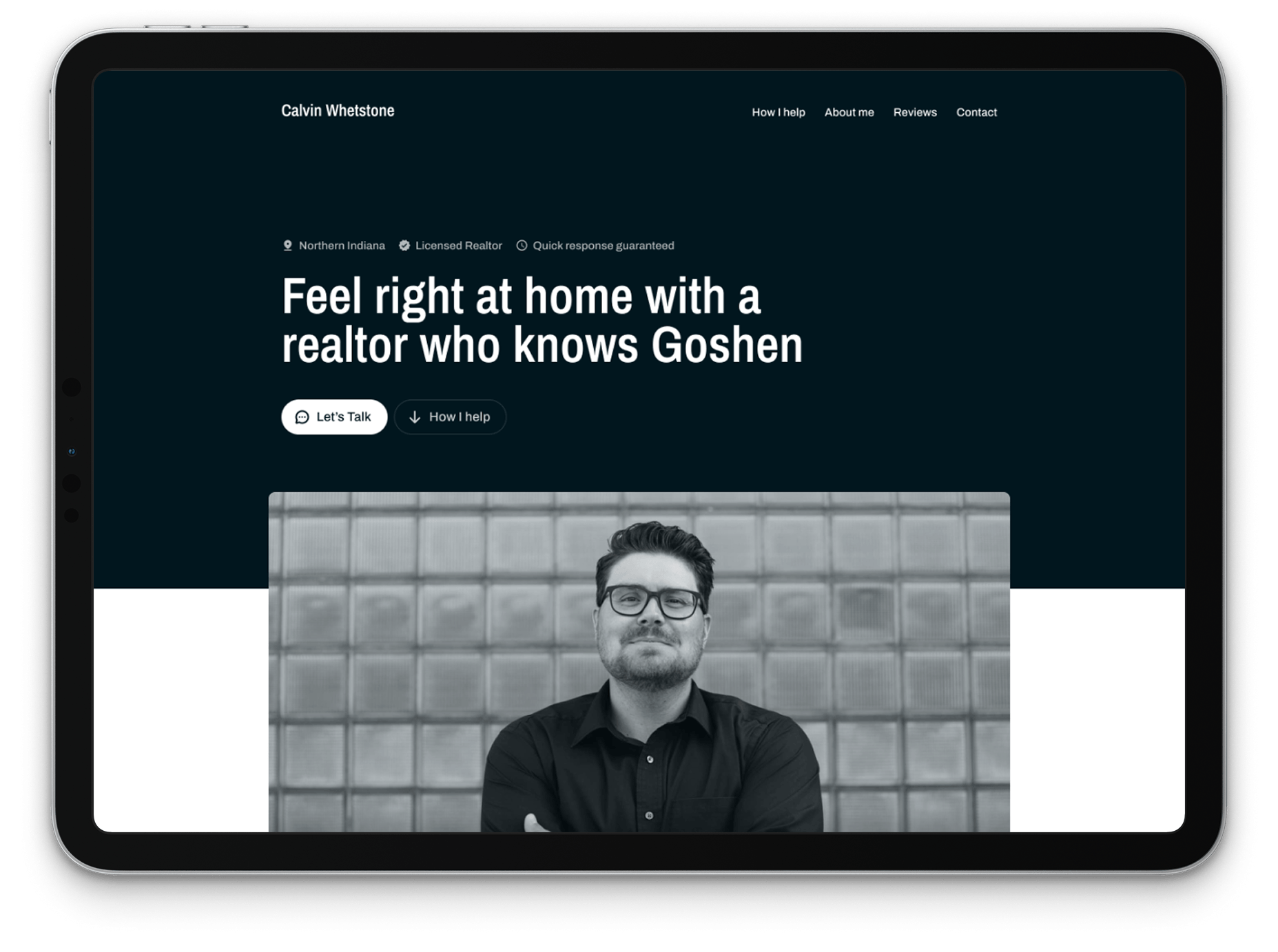 A beautiful, modern website showcasing a real estate business